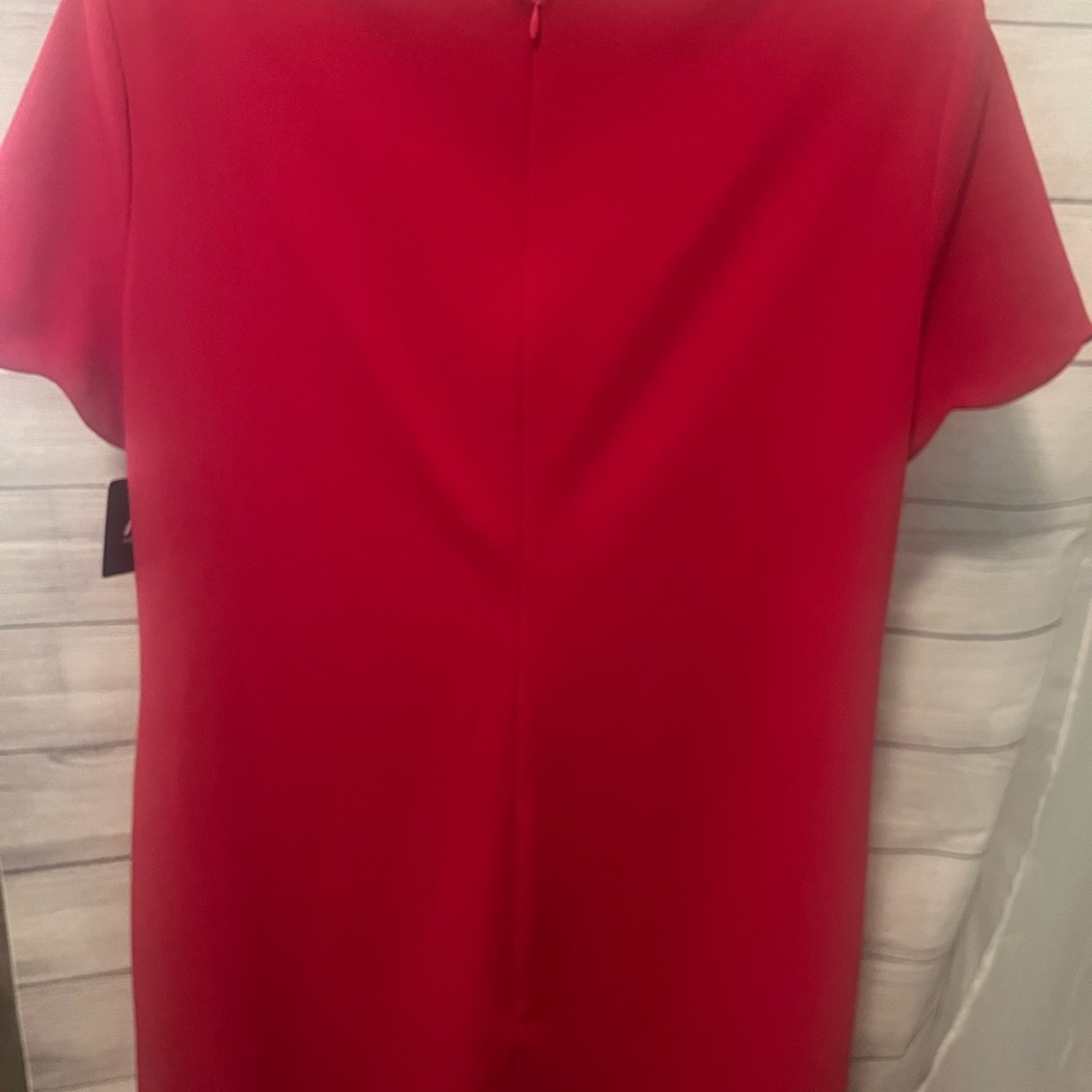 Anne Klein Red Flutter Sleeve Sheath Dress - Picture 4 of 4